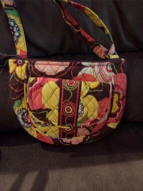 Vera Bradley Quilted Floral Crossbody - Yellow, Pink, Brown